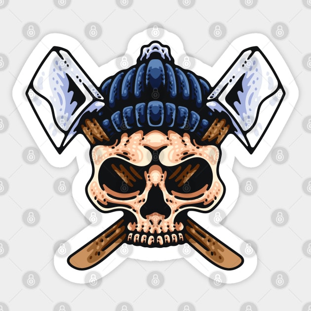 Skull Lumberjack Sticker by andhiika
